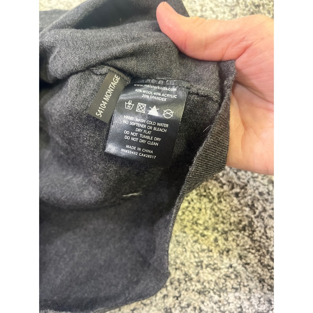 Meister Montage Ski Base Layer Wool Blend Charcoal Grey Telluride Patch XL NEW - Picture 6 of 7